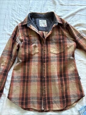 Sitka Women’s Rust Plaid Button-Down Shirt
